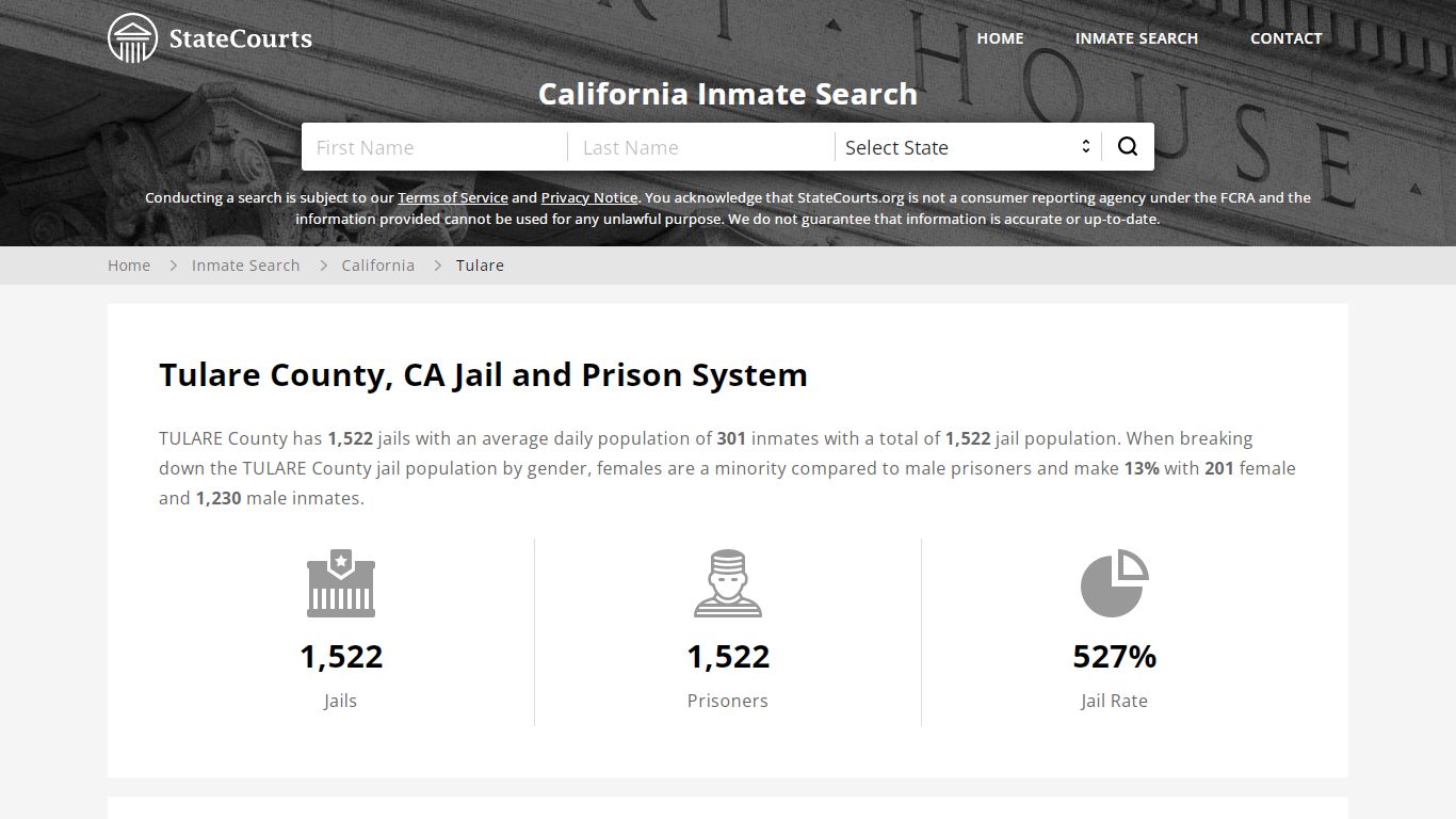 Tulare County, CA Inmate Search - StateCourts