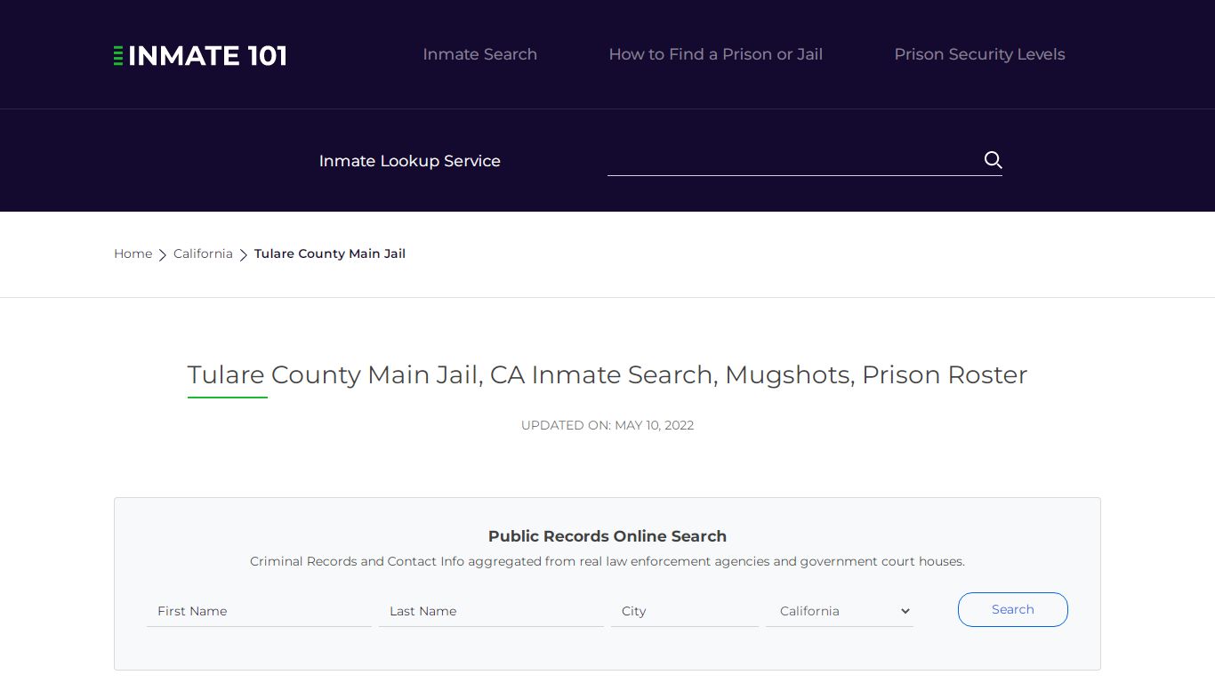 Tulare County Main Jail, CA Inmate Search, Mugshots ...